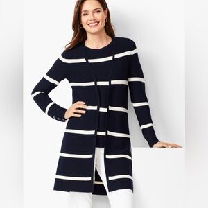 Talbots Petite 2-Piece Cardigan Set | Navy & White Stripe | Mixed Petite Sizes